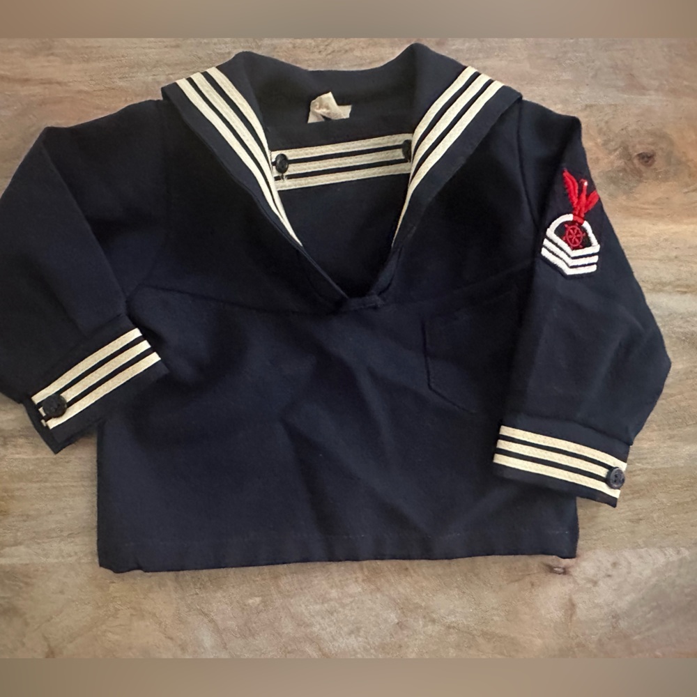 Vintage Navy Blue Sailor Kids Shirt